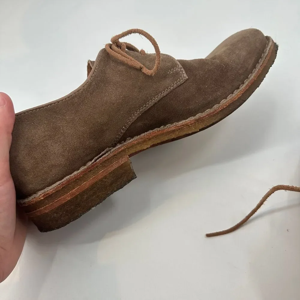 Aquatalia Tan Suede Oxford Lace Up Mens‎ Shozes US 9.5 Brown Portugal